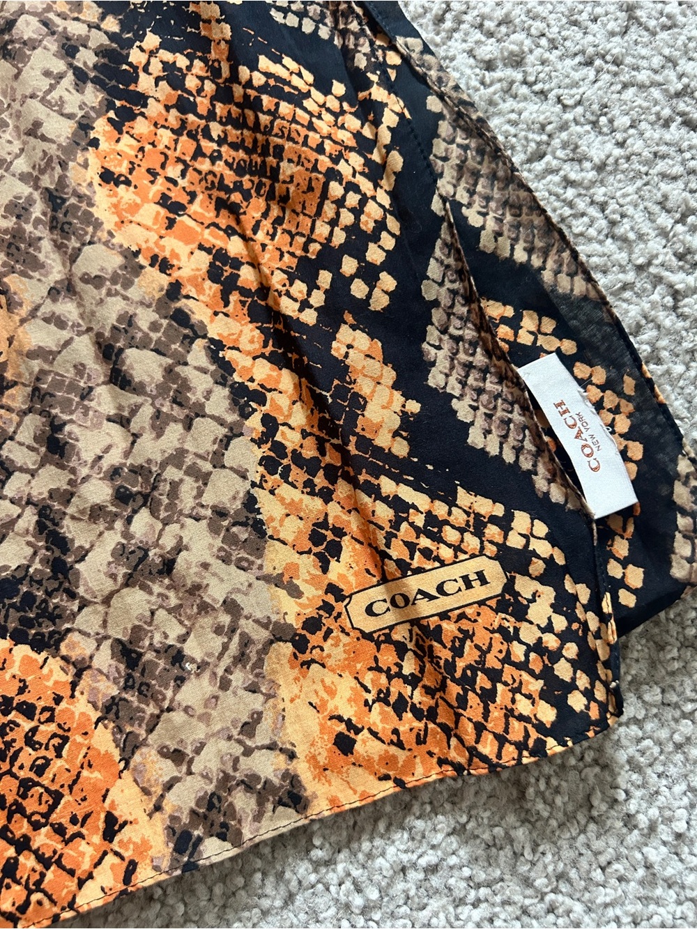 Coach Lightweight Cotton Snakeskin / Python Print Scarf / Wrap (2m)